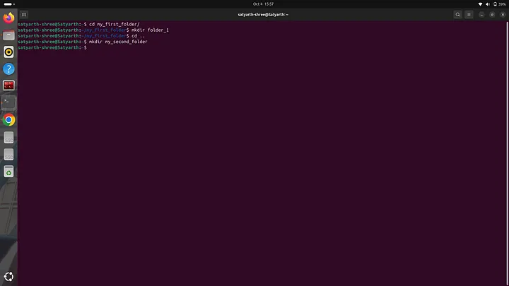 Command to create my_second_folder in root directory of our system