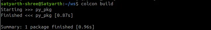 Running colcon build after executable has been successfully created