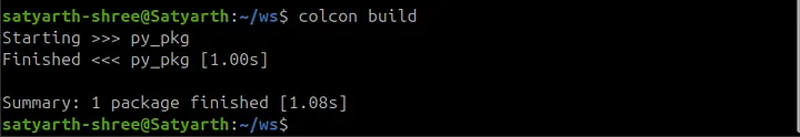 Building our workspace after creating package